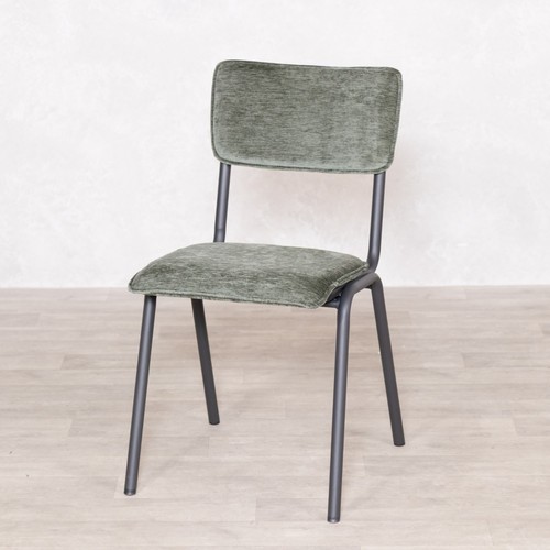 Green chenille dining chair - green,