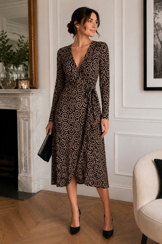 Bennett 100 silk wrap midi - bennett, 100%