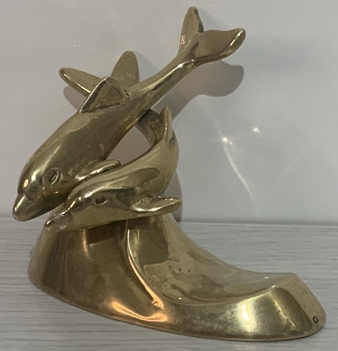 Vintage brass dolphins - vintage,