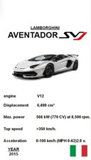 supercar poster with stats