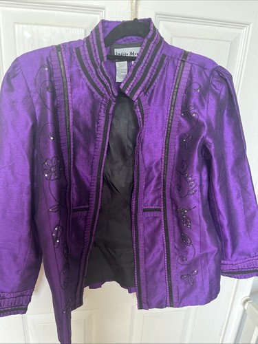 Indigo moon purple - indigo, embroidered