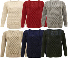 LADIES ARAN CABLE KNIT JUMPER