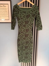 Retro Vintage Pin Up Rockabilly Wiggle Jumper Dress XS 8 Collectif Floral