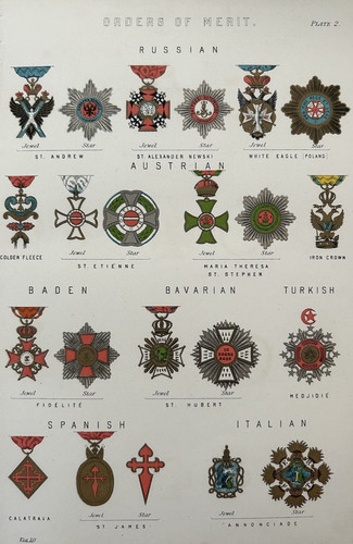 Antique print orders merit - antique,