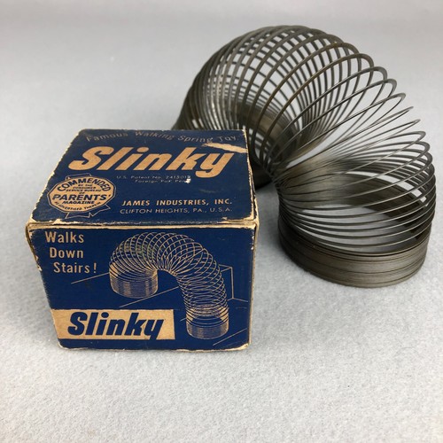 Vtg 1940s slinky toy - in, blue
