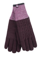 Heat Holders - Ladies Womens Cable Knit Warm Thermal Cold Weather Winter Gloves