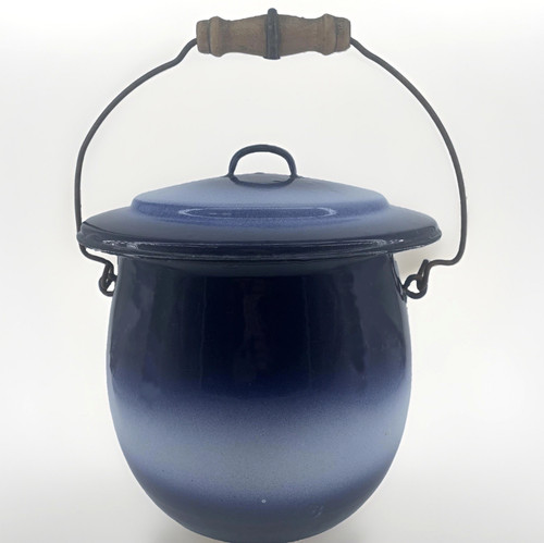 Vintage blue enamelware slop - vintage,