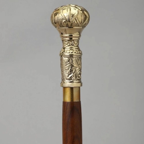 Vintage brass engraved head - brass,