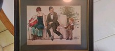 Fred Spurgin Original Signed Watercolour Painting For Postcard 1920s Christmas 