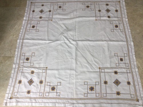 Large vintage linen table - vintage,