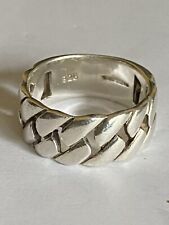 Vintage Sterling Silver Keeper Ring Size S