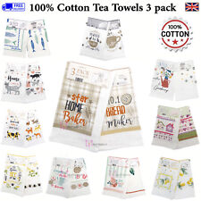 100% Cotton Kitchen Tea Towels Pack Of 3 Terry Tea Towel Set Home Dish Cloth