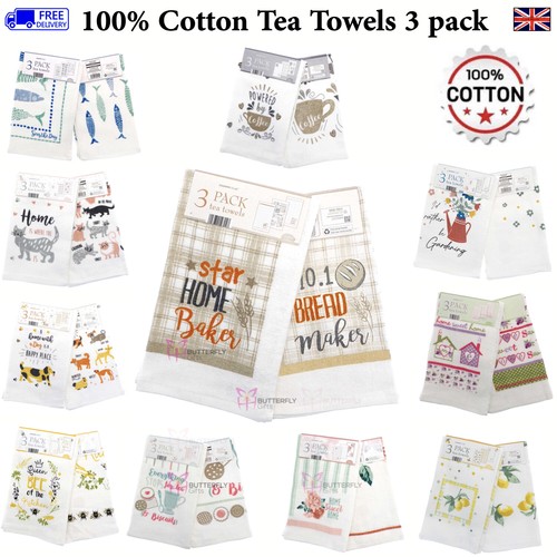 100 cotton kitchen tea towels - tea,