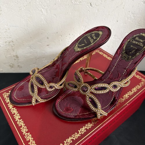 Pair red satin - of,