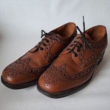 Loake shoes Tan Buffalo Grain Brogues 641T Vintage Brown Leather Derby  UK 8.5