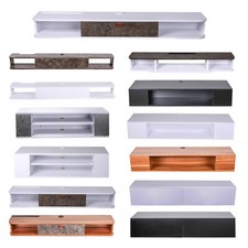 Modern Floating TV Cabinet Wall Mounted Unit Wooden Cupboard Furniture Storage