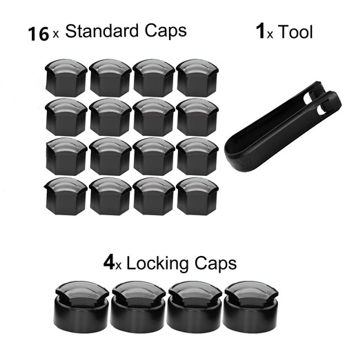 16x 17mm black alloy - 16x,