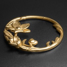 Blossom flower gold pvd hoop - flower,