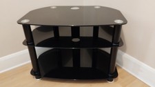 Black Glass TV corner stand /