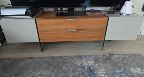 Glass wood tv stand - glass, &