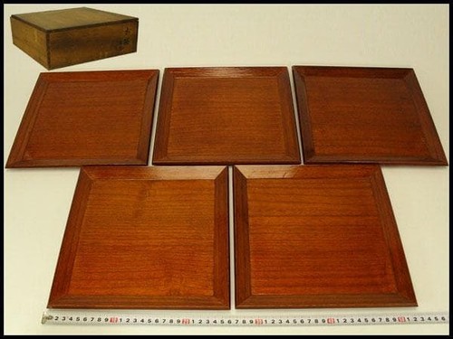 Japanese lacquer tray set - japanese,