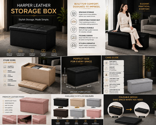 Harper folding leather storage - harper,