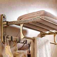 Aluminum Foldable Antique Brass Bath Towel Rack Active Bathroom Towel Holder