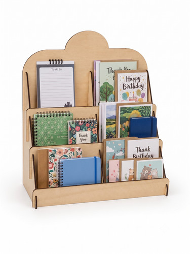 Wooden greeting card display - wooden,