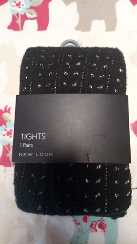 New look black lacey tights - new,