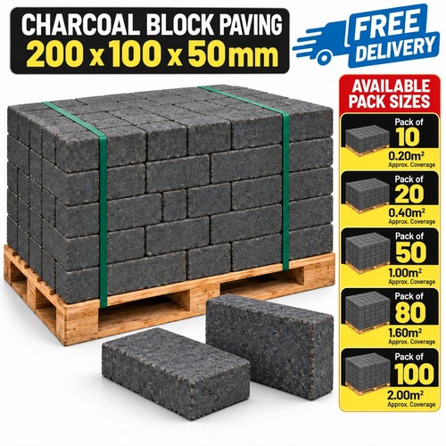 Charcoal block paving - charcoal,