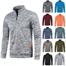 Mens High Neck Jumper Blouse Winter Warm Pullover Long Sleeve Casual Sweater Top