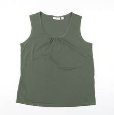 Susan Graver Womens Green Polyester Basic Tank Size S Scoop Neck