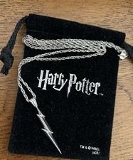 Beautiful Licensed Harry Potter Silver 925 Lightening Bolt Necklace S05 Rare