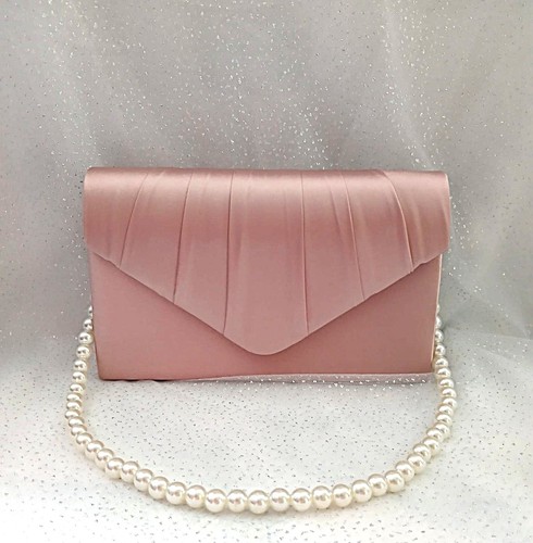 Dusky pink satin evening - pink,