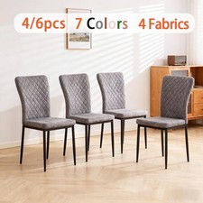 4/6pcs Dining Chairs Padded Seat High back Metal Legs Room Kitchen Home office