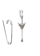 wa shchp Highland cow head English Pewter on 6.35cm 2.5" kilt blanket brooch pin