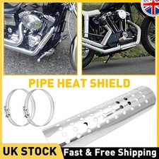 Universal Chorme Exhaust MufflerPipe Heat Shield Cover Heel Guard For Motorcycle