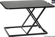 ProperAV Black Ultra Slim Sit-Stand Workstation Height Adjustable Desk (VAT Inc)