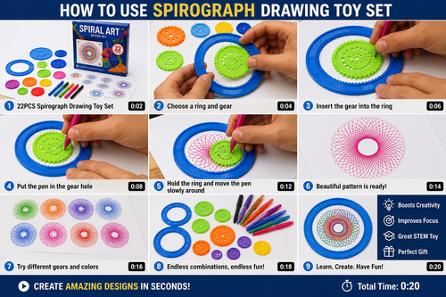 22pcs spirograph drawing toys - spirograph,