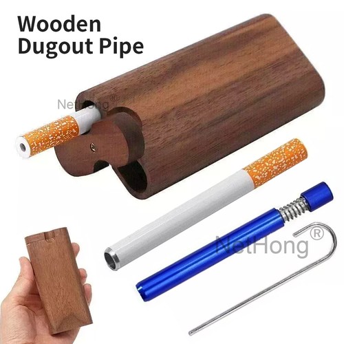 Wooden dugout smoking kit - dugout, with