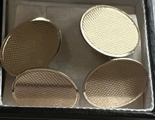 Genuine 9CT Gold On Sterling Silver Oval Shaped Cufflinks Length 2CM Hm 925