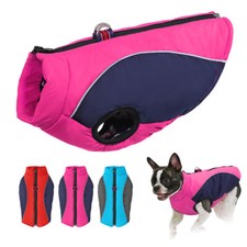 Winter Warm Dog Coat Waterproof Pet Vest Jacket & Lead Hole For French Bulldog