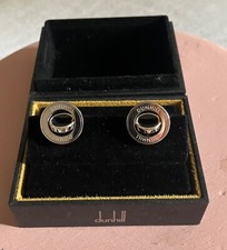 BNiB  Rare Sterling Silver Black Onyx Gyro Rotating Alfred Dunhill Cufflinks