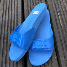 SCHOLL Exercise Sandals, Womens Pool Slides Sandals Blue. Size 6 / 39