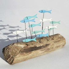 School of Fish on Driftwood | Coastal Decoration by Shoeless Joe