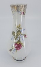 Chodziez China Rose Bud Vase. Red Rose with gold trim. Made In Poland 5.5"