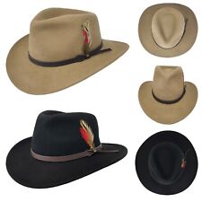 Crushable Felt Fedora Cowboy Hat 100% Felt Wool Unisex 