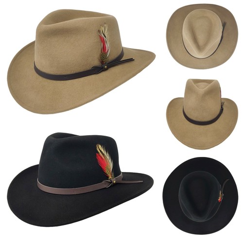 Crushable felt fedora cowboy - felt,