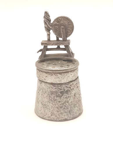 Spinning wheel pewter thimble - wheel,