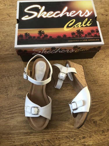 Skechers cali white wedge - skechers,